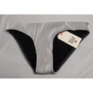 Billabong Womens Stripe Lowrider Bikini Bottom Small Black & White